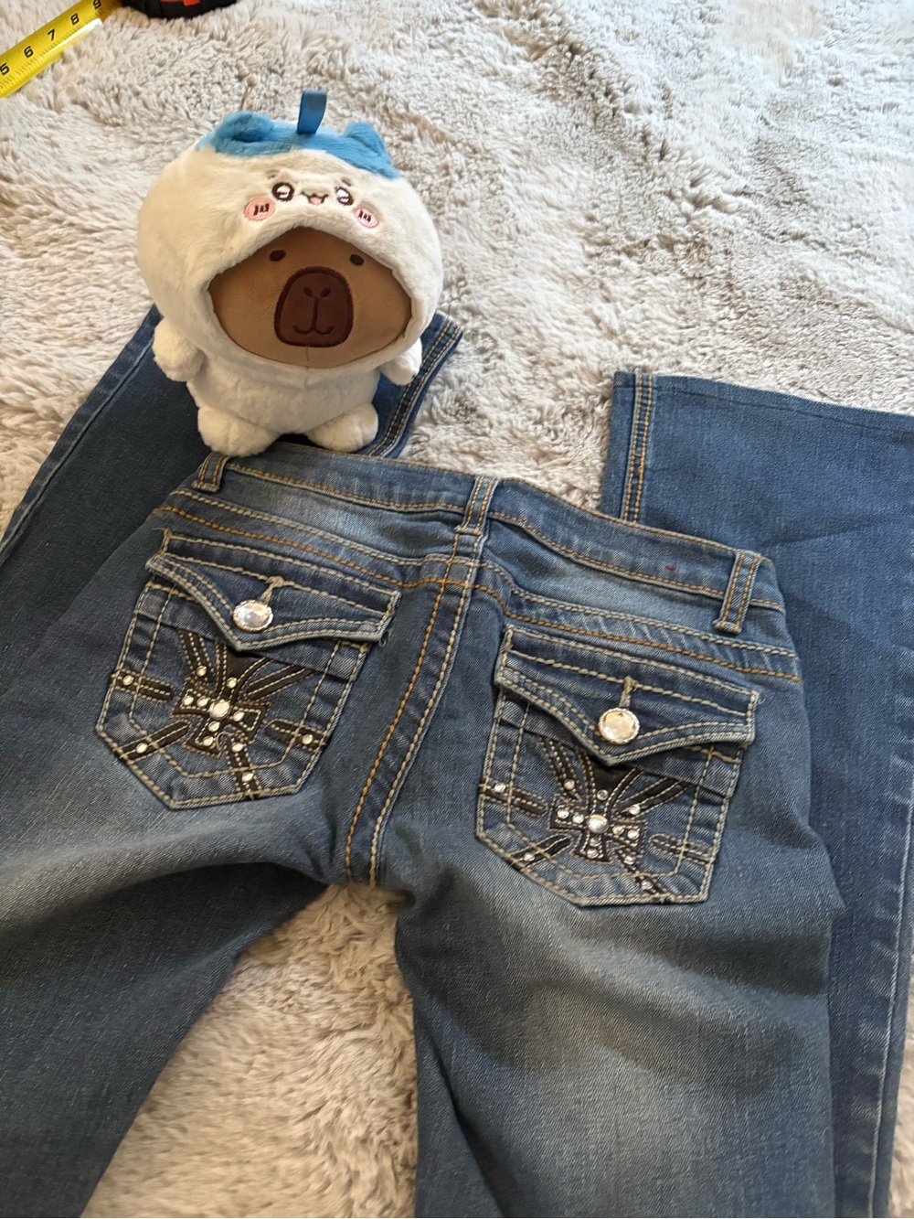 Tokyo Low Rise Bootcut Embellished Rhinestone Jeans Size 3